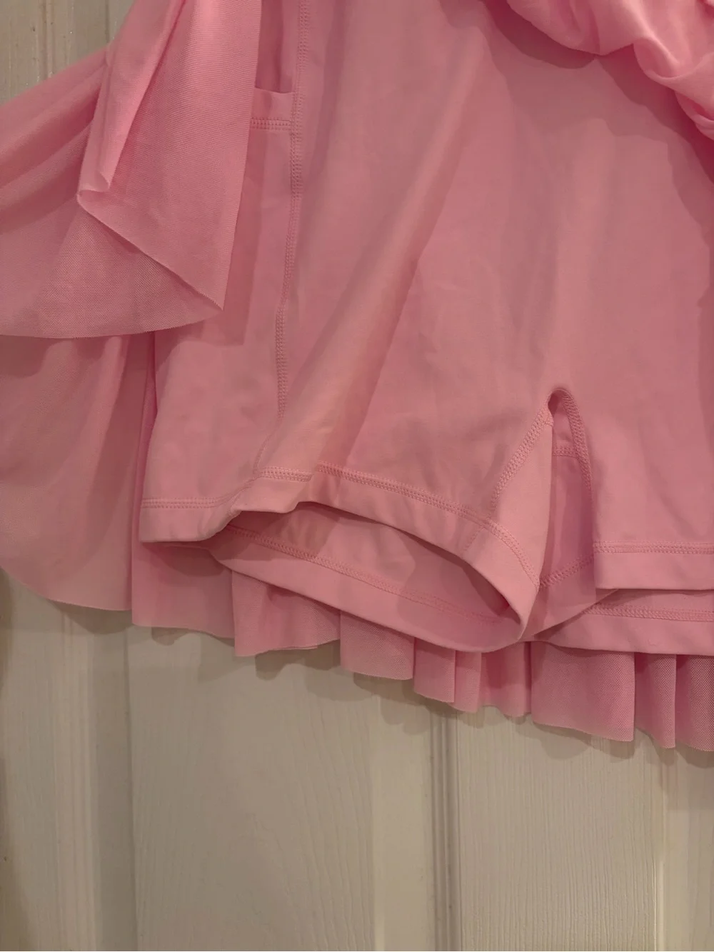 Women's Pink Tiered Mini Athletic Skirt - Picture 2 of 2